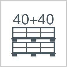 Boxes/polybags per pallet: 40+40