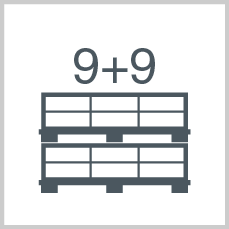 Boxes/polybags per pallet: 9+9