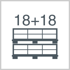 Boxes/polybags per pallet: 18 + 18